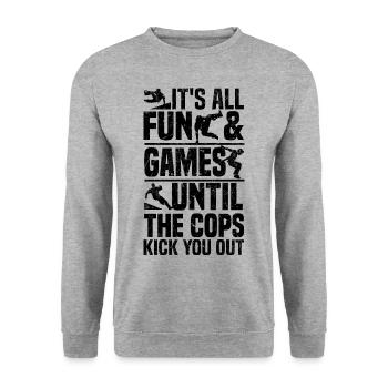 Parkour - Unisex Sweatshirt - salt & pepper - Front - Alina (178cm) & Michal (187cm)
