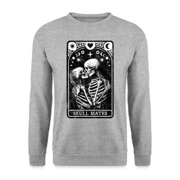 Skull Mates Tarot - Unisex Sweatshirt - salt & pepper - Front - Alina (178cm) & Michal (187cm)