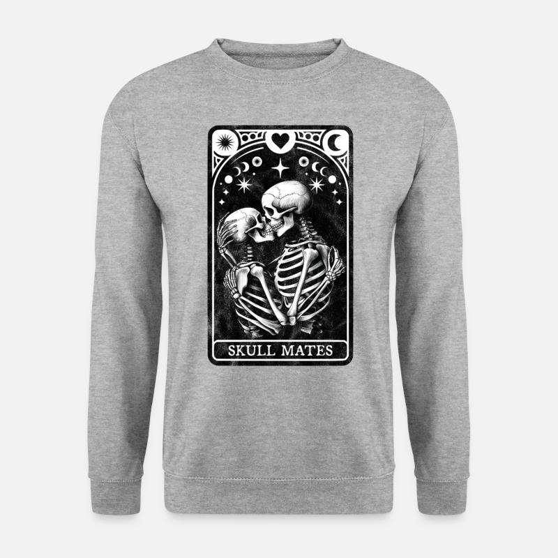Schädel Mates Tarot - Unisex Pullover - Weißgrau meliert