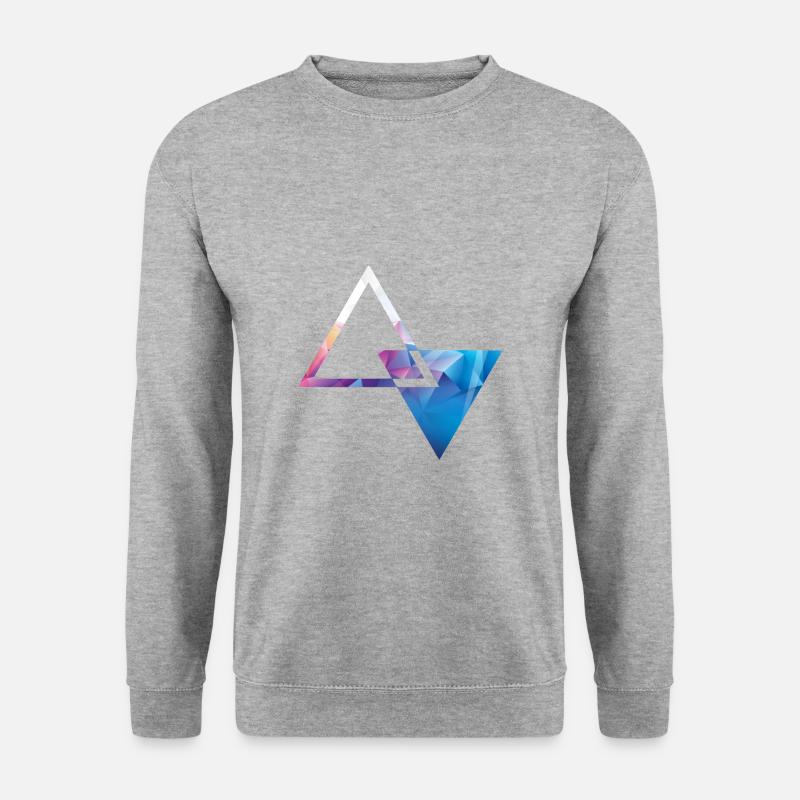neon farbige Sanduhr - Unisex Pullover - Weißgrau meliert