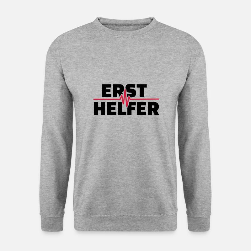 Ersthelfer - Unisex Pullover - Weißgrau meliert