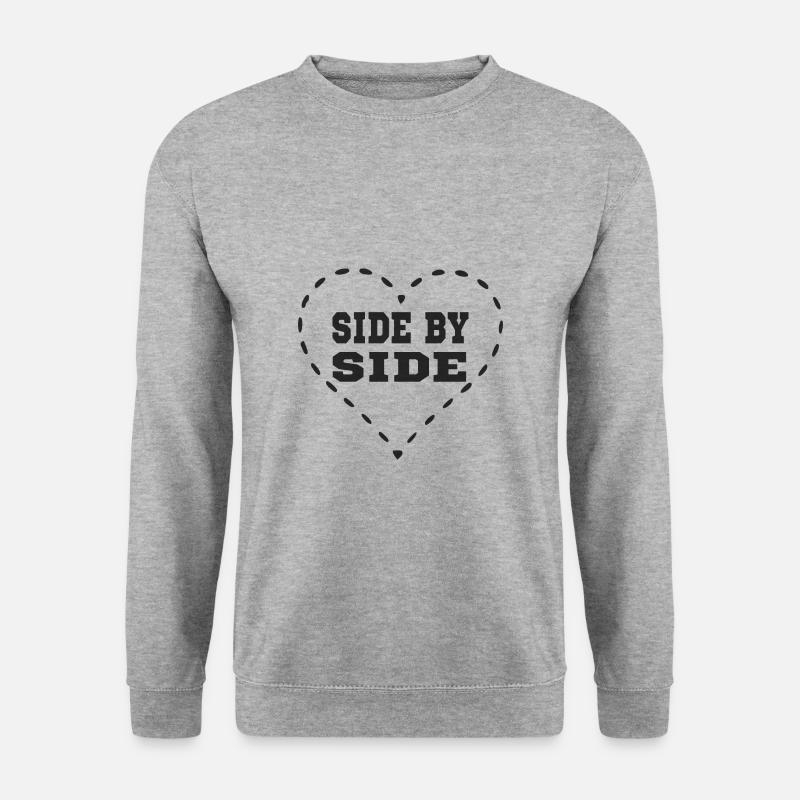 Dashed Heart - Side by Side - Unisex Sweatshirt - salt & pepper