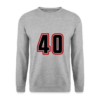 40 nombre symbole - Sweat-shirt Unisexe - gris chiné - Devant - Alina (178cm) & Michal (187cm)
