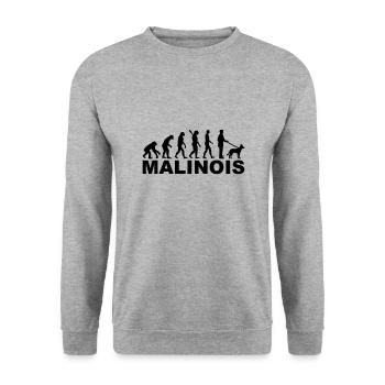 Malinois - Unisex Pullover - Weißgrau meliert - Vorne - Alina (178cm) & Michal (187cm)