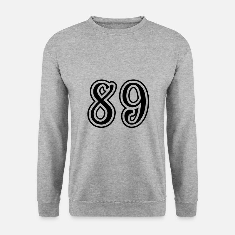 89 Zahl nummer - Unisex Pullover - Weißgrau meliert