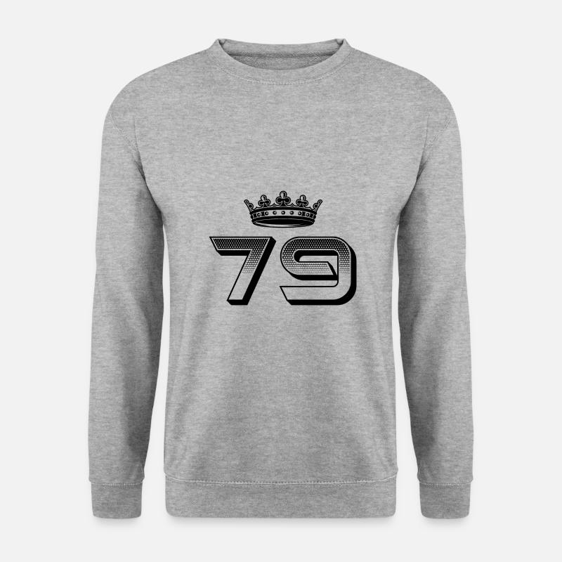 79 Number crown - Unisex Sweatshirt - salt & pepper