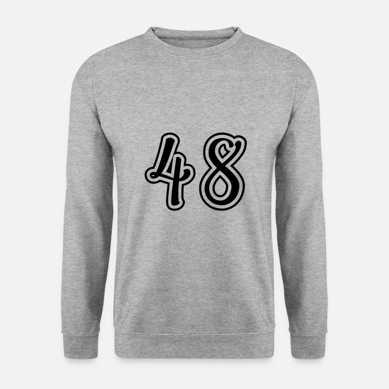 48 Zahl nummer - Unisex Pullover - Weißgrau meliert