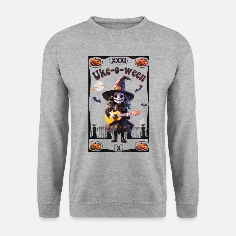 Uke-o-ween Tarokarte - Unisex Pullover - Weißgrau meliert