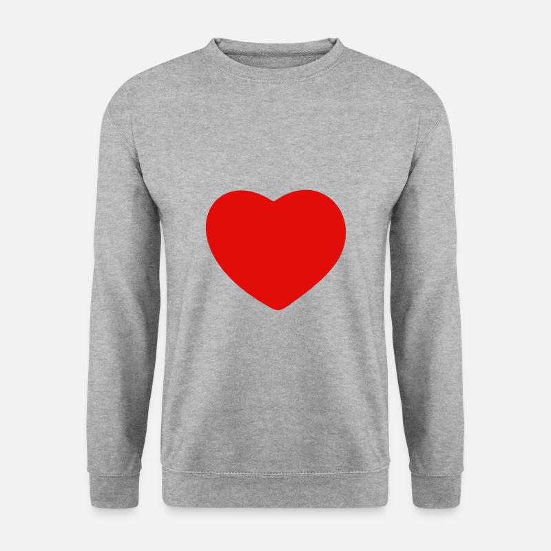 Herz rot - Unisex Pullover - Weißgrau meliert