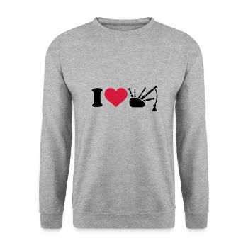 Dudelsack - Unisex Pullover - Weißgrau meliert - Vorne - Alina (178cm) & Michal (187cm)