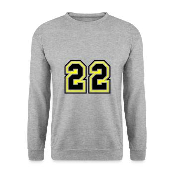 22 symbole de nombre - Sweat-shirt Unisexe - gris chiné - Devant - Alina (178cm) & Michal (187cm)