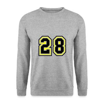 28 nombre symbole - Sweat-shirt Unisexe - gris chiné - Devant - Alina (178cm) & Michal (187cm)