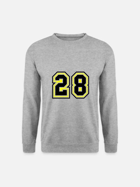 28 Zahl symbol - Unisex Pullover - Weißgrau meliert