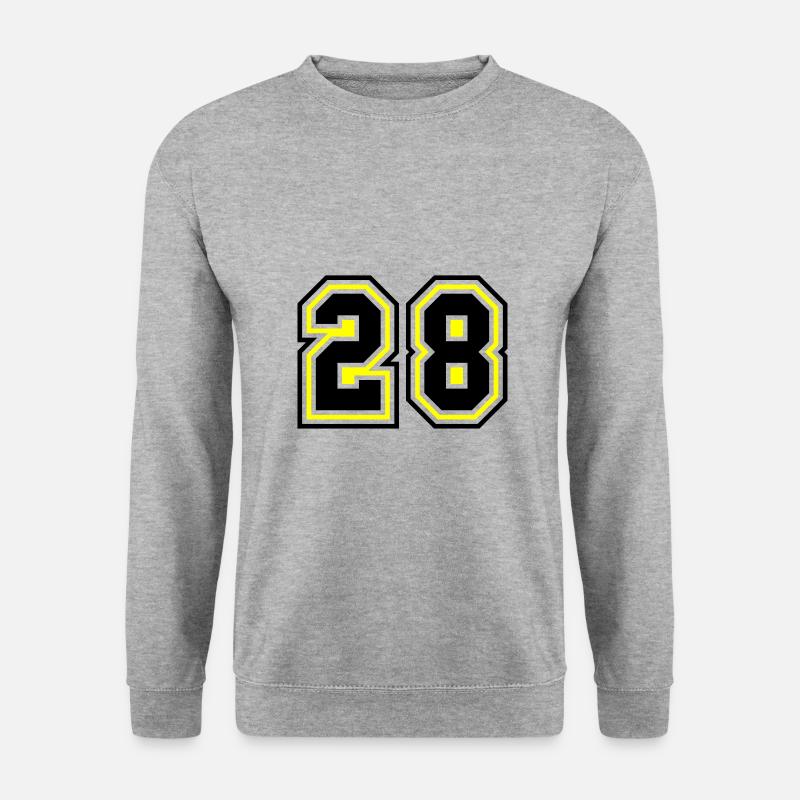 28 Zahl symbol - Unisex Pullover - Weißgrau meliert