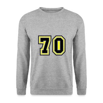 70 number symbol - Unisex Sweatshirt - salt & pepper - Front - Alina (178cm) & Michal (187cm)