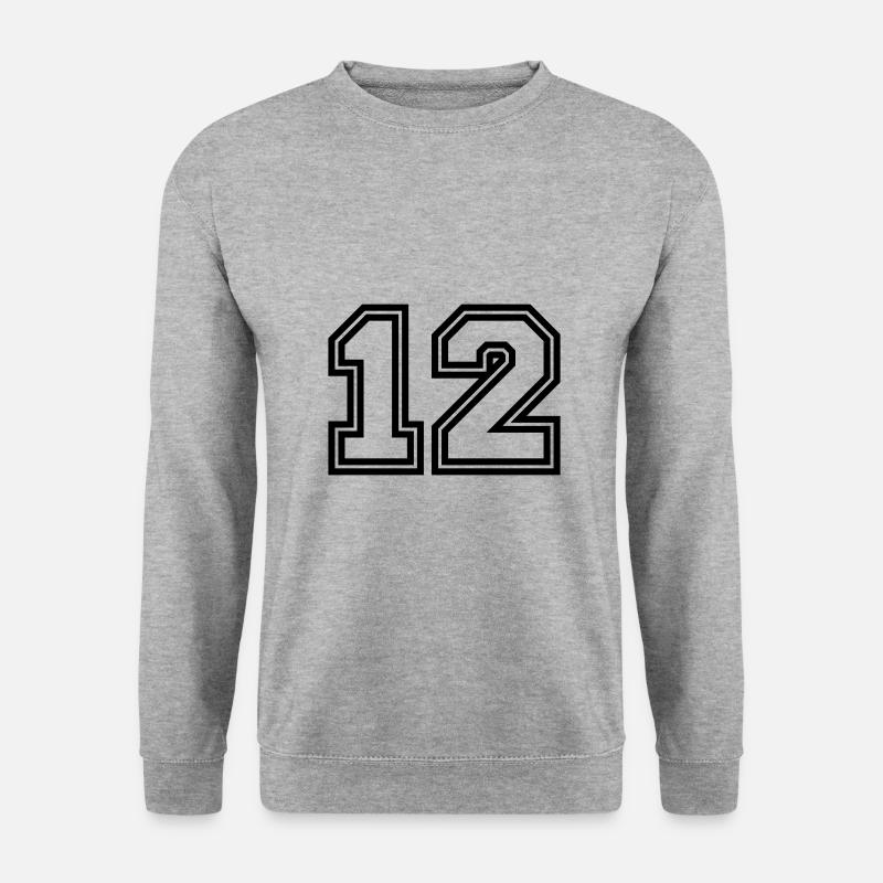 12 Zahl symbol - Unisex Pullover - Weißgrau meliert