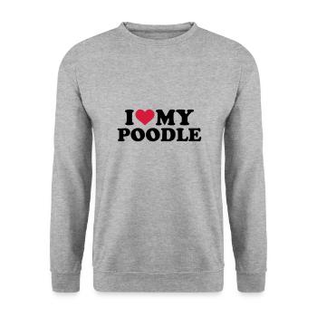 caniche - Sweat-shirt Unisexe - gris chiné - Devant - Alina (178cm) & Michal (187cm)