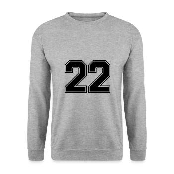 22 nombre de maillots - Sweat-shirt Unisexe - gris chiné - Devant - Alina (178cm) & Michal (187cm)