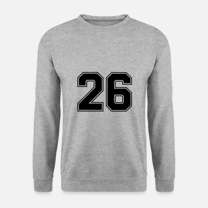 26 Zahl Trikot - Unisex Pullover - Weißgrau meliert
