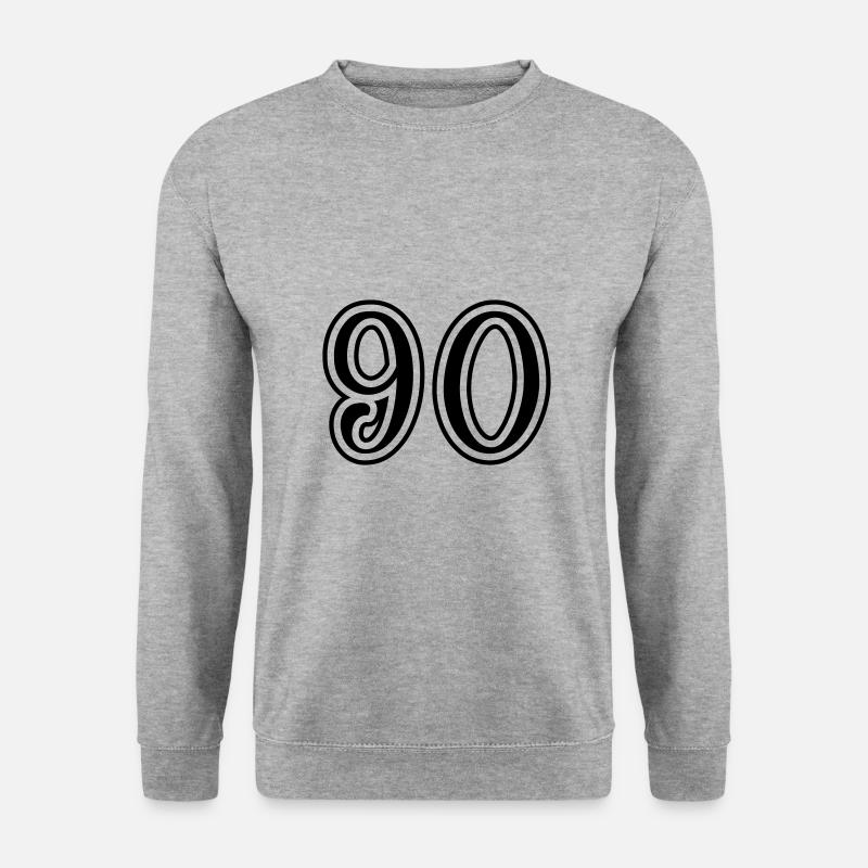 90 Zahl nummer - Unisex Pullover - Weißgrau meliert