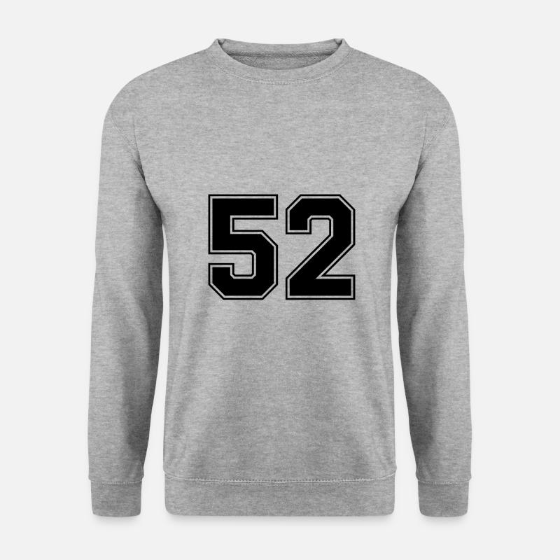 52 Zahl Trikot - Unisex Pullover - Weißgrau meliert
