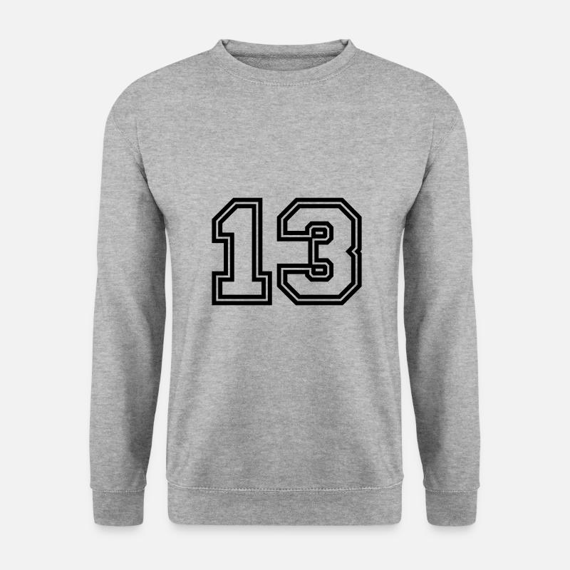 13 Zahl symbol - Unisex Pullover - Weißgrau meliert