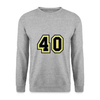 40 nombre symbole - Sweat-shirt Unisexe - gris chiné - Devant - Alina (178cm) & Michal (187cm)