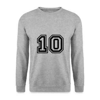 10 Number number - Unisex Sweatshirt - salt & pepper - Front - Alina (178cm) & Michal (187cm)