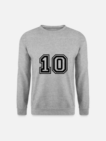 10 Numéro - Sweat-shirt Unisexe - gris chiné