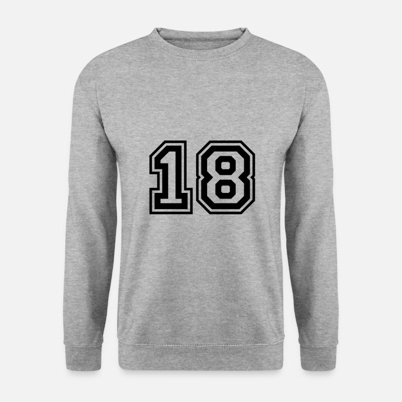 18 Number number - Unisex Sweatshirt - salt & pepper