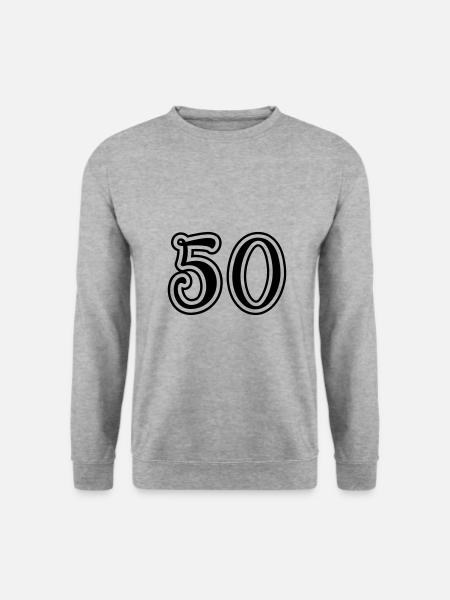 50 Zahl nummer - Unisex Pullover - Weißgrau meliert