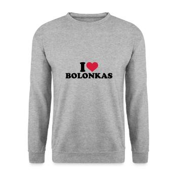 Bolonka - Unisex Pullover - Weißgrau meliert - Vorne - Alina (178cm) & Michal (187cm)