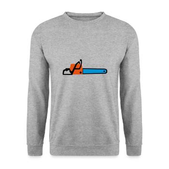 scie à chaîne - Sweat-shirt Unisexe - gris chiné - Devant - Alina (178cm) & Michal (187cm)