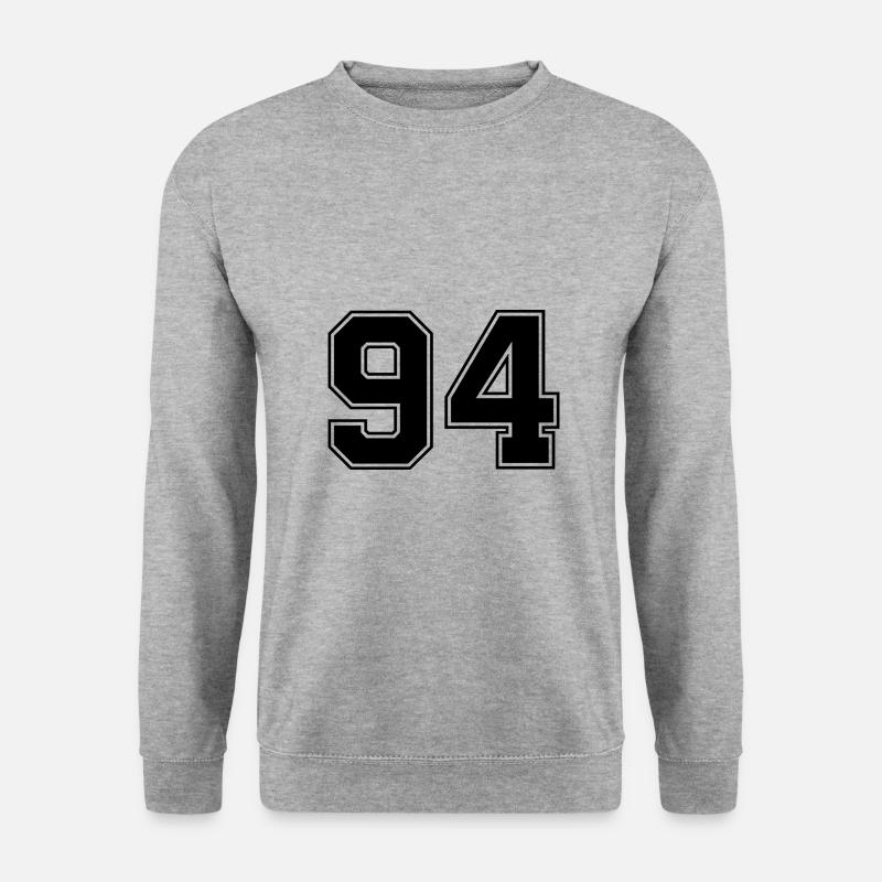 94 Zahl Trikot - Unisex Pullover - Weißgrau meliert
