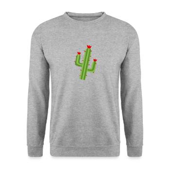 Cactus, cactus, plantes succulentes, plantes de cactus - Sweat-shirt Unisexe - gris chiné - Devant - Alina (178cm) & Michal (187cm)