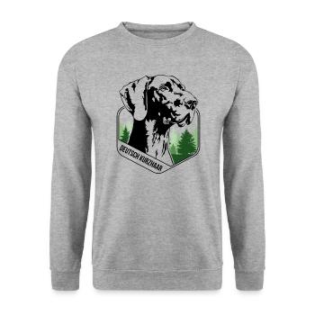 German Shorthair Hunting Dogs Portait Dog Wilsigns - Unisex Sweatshirt - salt & pepper - Front - Alina (178cm) & Michal (187cm)