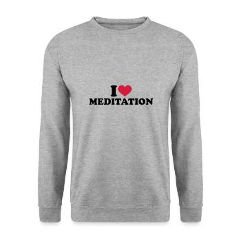 meditation - Unisex Sweatshirt - salt & pepper - Front - Alina (178cm) & Michal (187cm)
