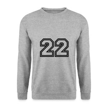 22 number symbol - Unisex Sweatshirt - salt & pepper - Front - Alina (178cm) & Michal (187cm)