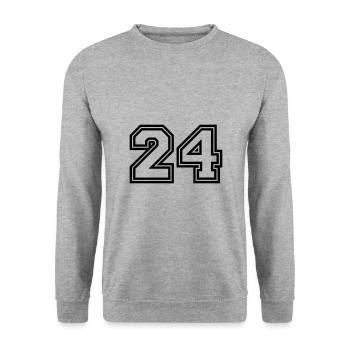 Symbole numérique 24 - Sweat-shirt Unisexe - gris chiné - Devant - Alina (178cm) & Michal (187cm)