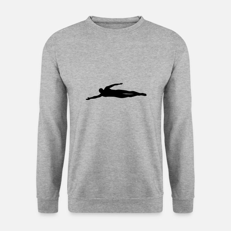 Schwimmen - Unisex Pullover - Weißgrau meliert