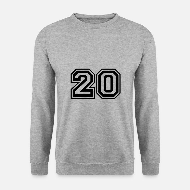 20 Zahl nummer - Unisex Pullover - Weißgrau meliert