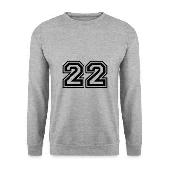 22 Numéro de numéro - Sweat-shirt Unisexe - gris chiné - Devant - Alina (178cm) & Michal (187cm)