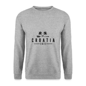 Croatia 2022 - Unisex Pullover - Weißgrau meliert - Vorne - Alina (178cm) & Michal (187cm)