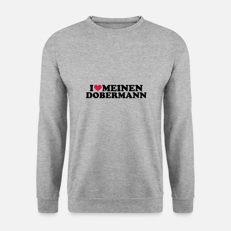 Dobermann - Unisex Pullover - Weißgrau meliert