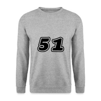 51 Symbole numérique - Sweat-shirt Unisexe - gris chiné - Devant - Alina (178cm) & Michal (187cm)