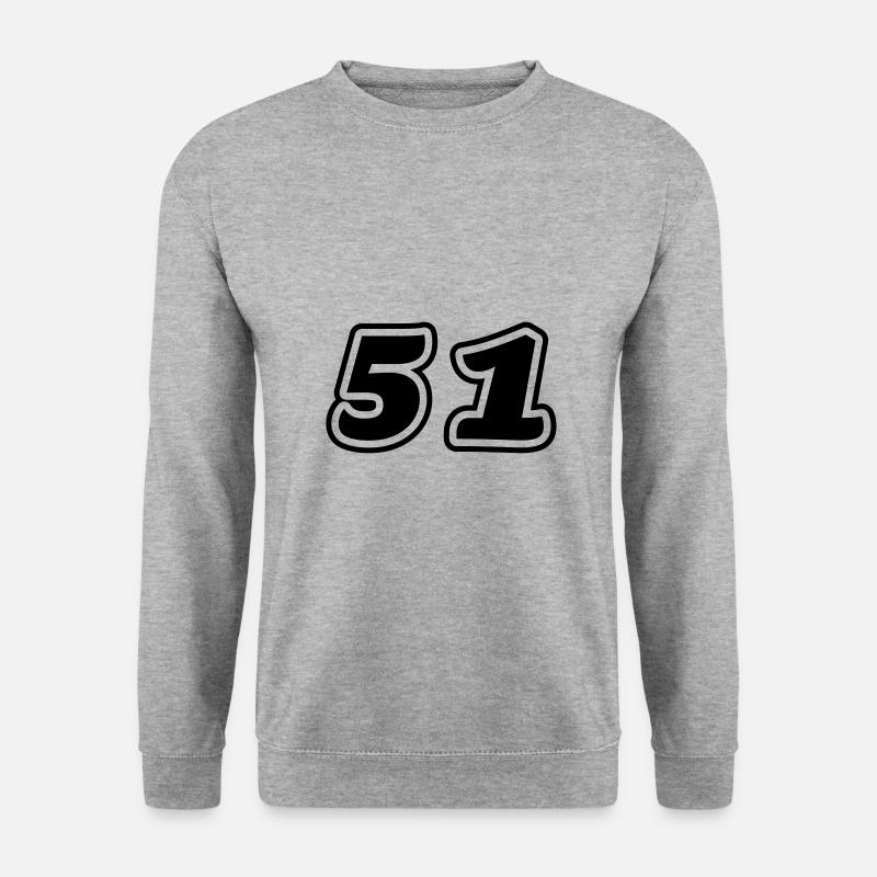 51 Zahl Symbol - Unisex Pullover - Weißgrau meliert