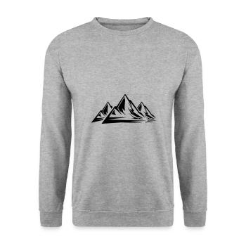 Mountains Symbol Icon - Unisex Pullover - Weißgrau meliert - Vorne - Alina (178cm) & Michal (187cm)