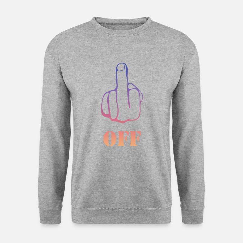 Fuck Off - Unisex Pullover - Weißgrau meliert