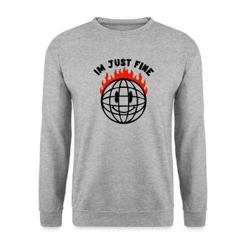 I'm Just Fine - Unisex Sweatshirt - salt & pepper - Front - Alina (178cm) & Michal (187cm)