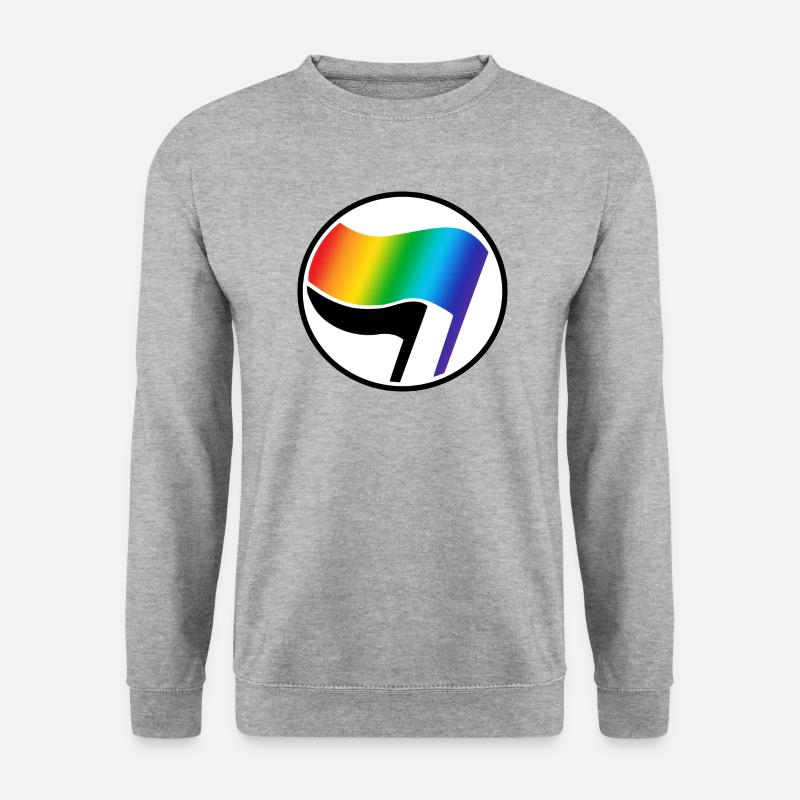 Antifa LGBT Logo - Unisex Pullover - Weißgrau meliert